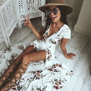 Floral Wrap Maxi Dress